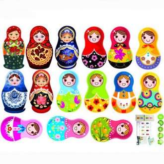 15 Pieces Russian Dolls Refrigerator / Ambry / window / wall stickers